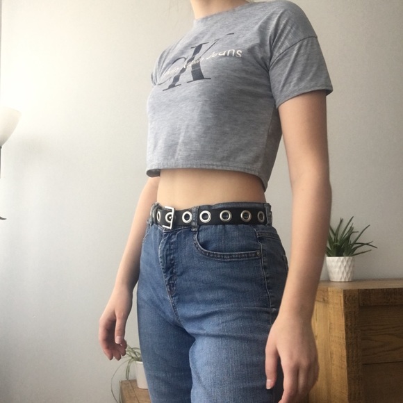 Grey Calvin Klein Crop Top - Picture 3 of 3